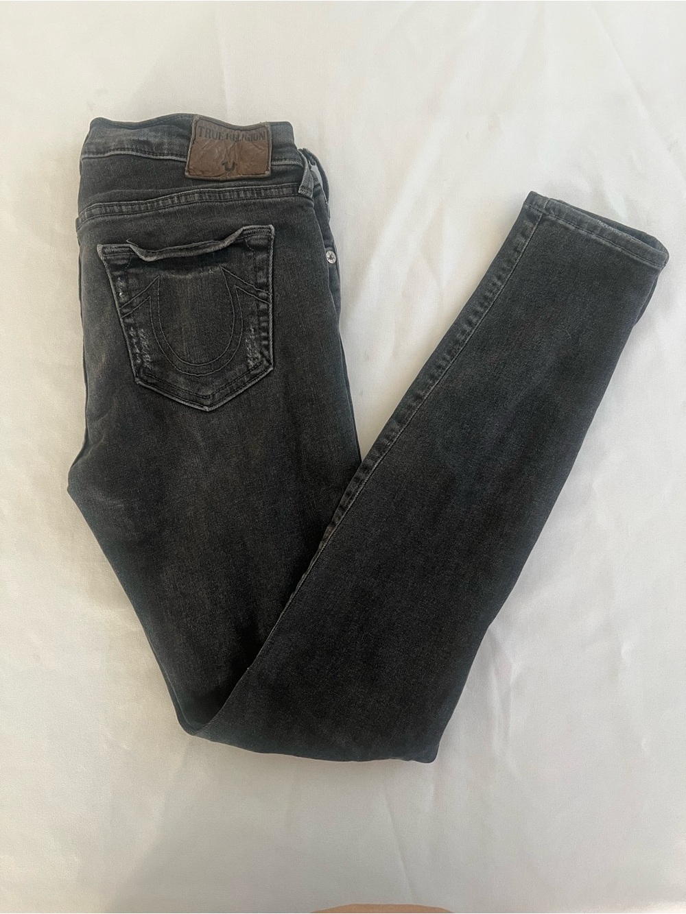 True Religion Womens Black Skinny Jeans Low Rise Stretch Denim Pants